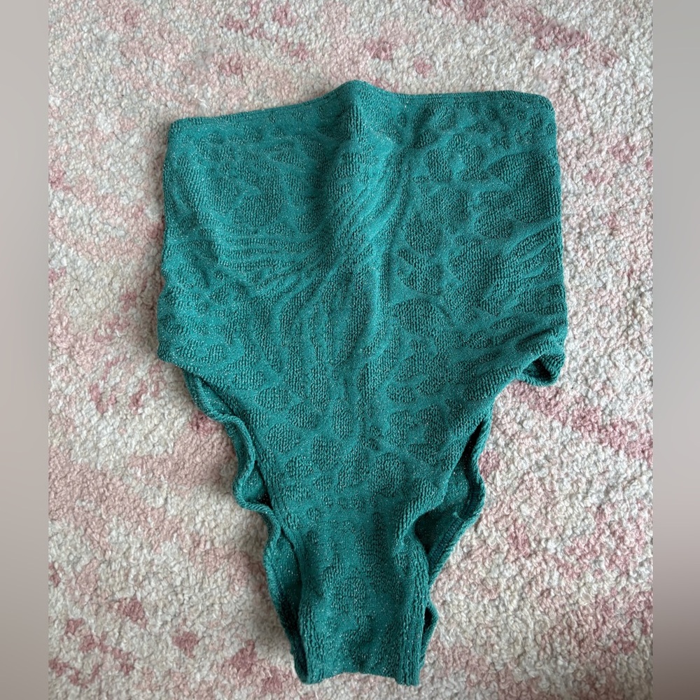 bond-eye Teal Textured One-Piece Swimsuit